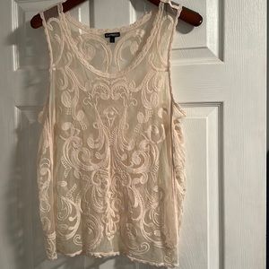 Express baby pink see through top